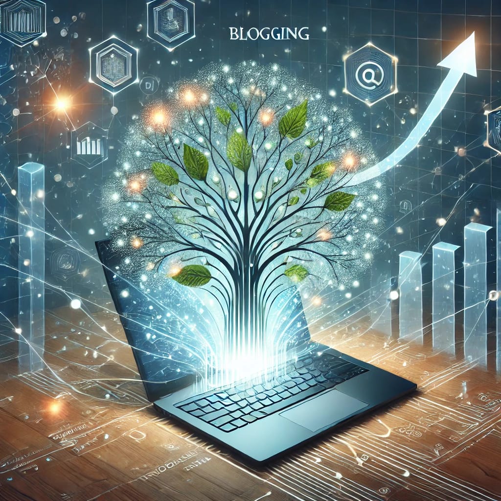 Decorative image of a laptop with a tree emanating from the screen to represent the content in a blog archive