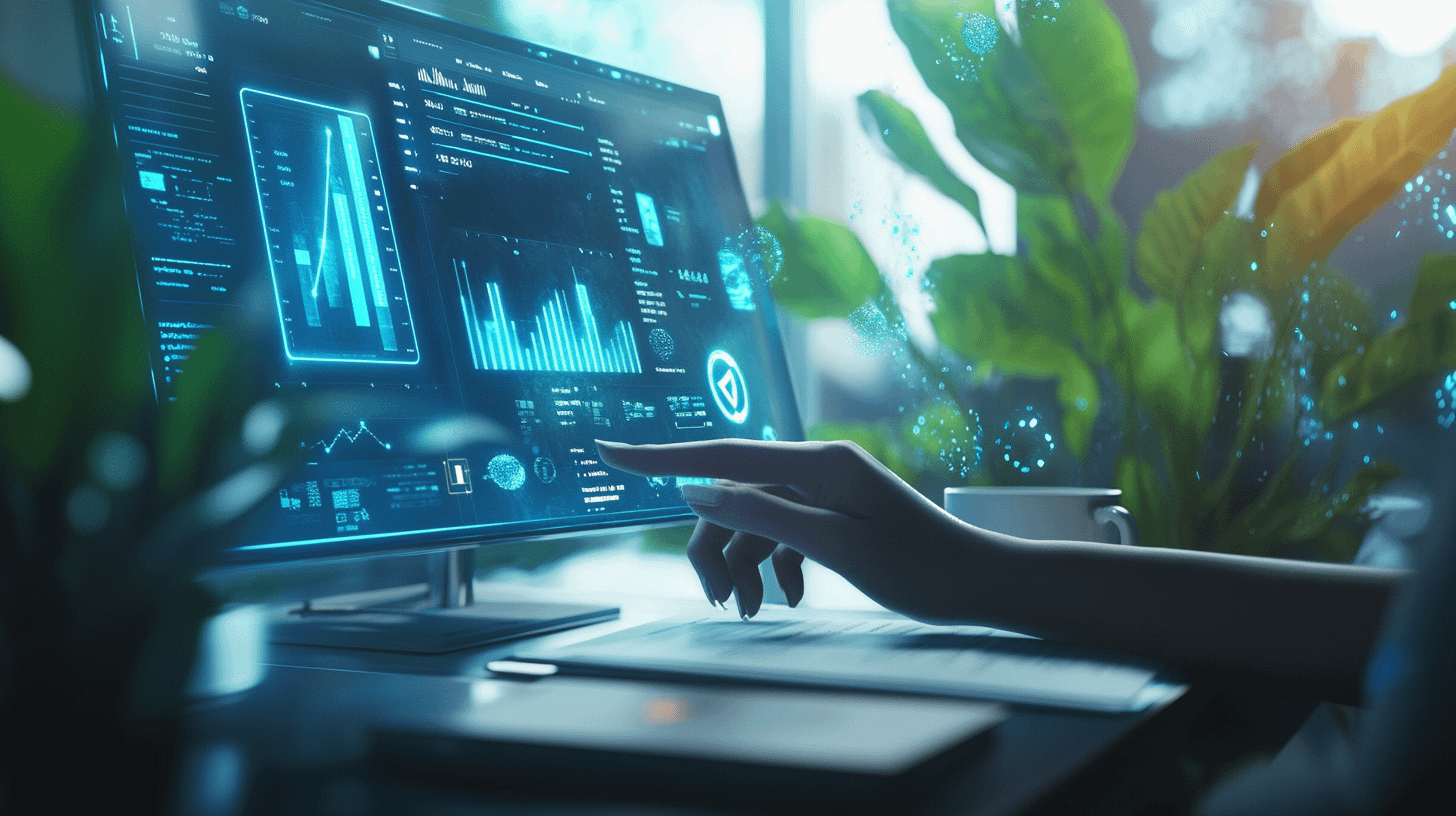 An image representing a futuristic journalist's desk